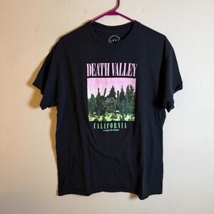 Cult Death Valley California Graphic T-Shirt Black‎ Mens Large Cactus Desert Tee